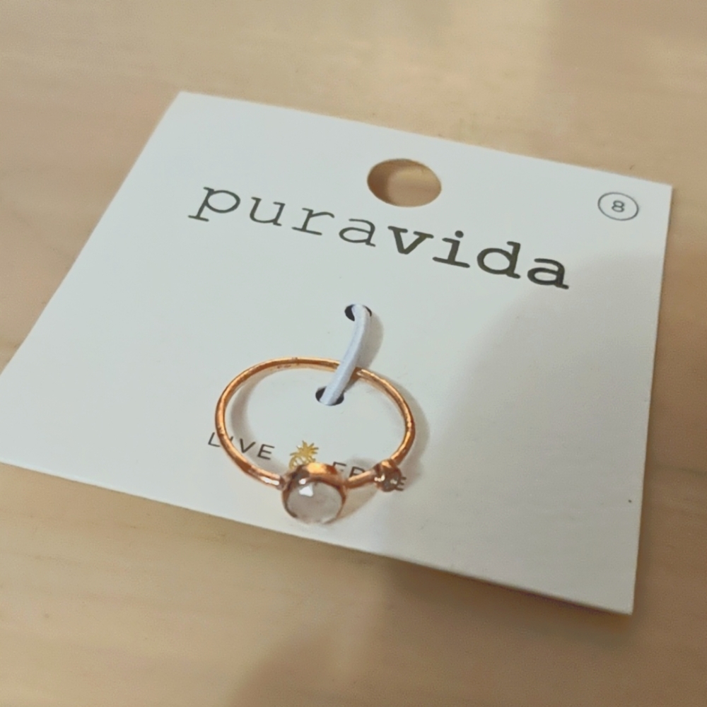 Pura vida moonstone double stone ring